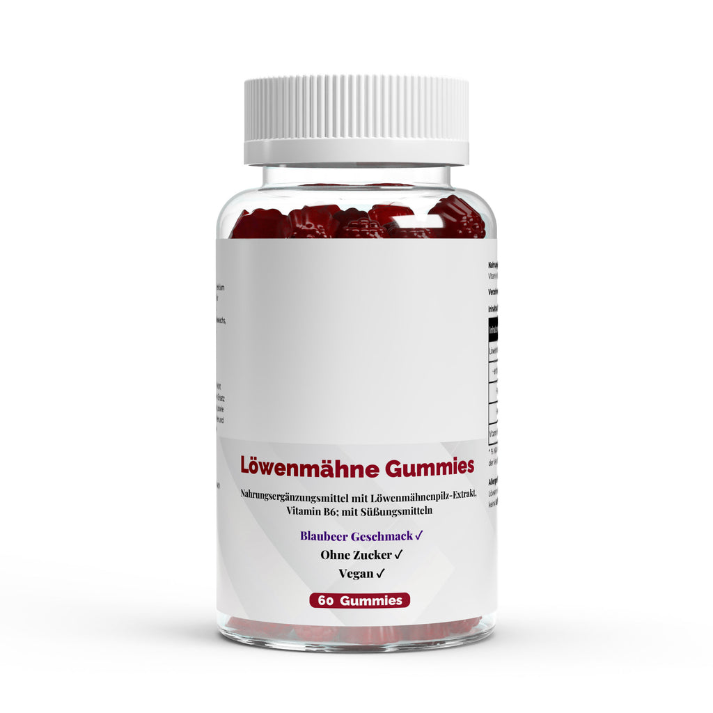 Löwenmähne + Vitamin B6 Gummies - 60 Stk.